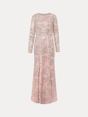 Phase Eight Pink Natalya Sequin Floral Maxi Dress - Image 6 of 6