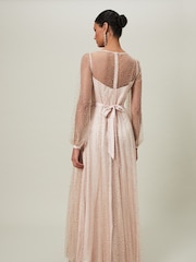 Phase Eight Pink Ashley Hotfix Sheer Maxi Dress - Image 2 of 6