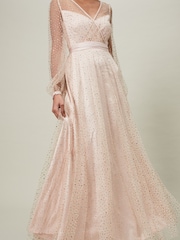Phase Eight Pink Ashley Hotfix Sheer Maxi Dress - Image 4 of 6