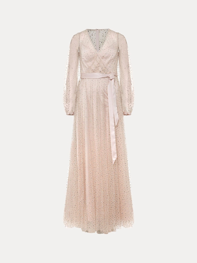 Phase Eight Pink Ashley Hotfix Sheer Maxi Dress - Image 6 of 6 Phase Eight Pink Ashley Hotfix Sheer Maxi Dress - Image 6 of 6