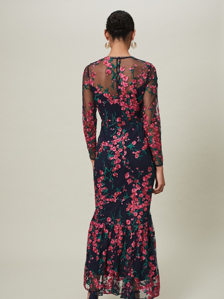 Phase Eight Blue Trisha Embroidered Maxi Dress - Image 2 of 7
