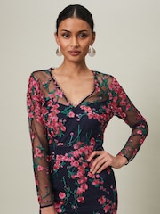 Phase Eight Blue Trisha Embroidered Maxi Dress - Image 4 of 7