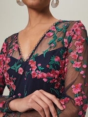 Phase Eight Blue Trisha Embroidered Maxi Dress - Image 6 of 7