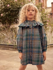 Blau/Grün - Cape Collar Check Dress (3-16yrs) - Bild 1 von 4