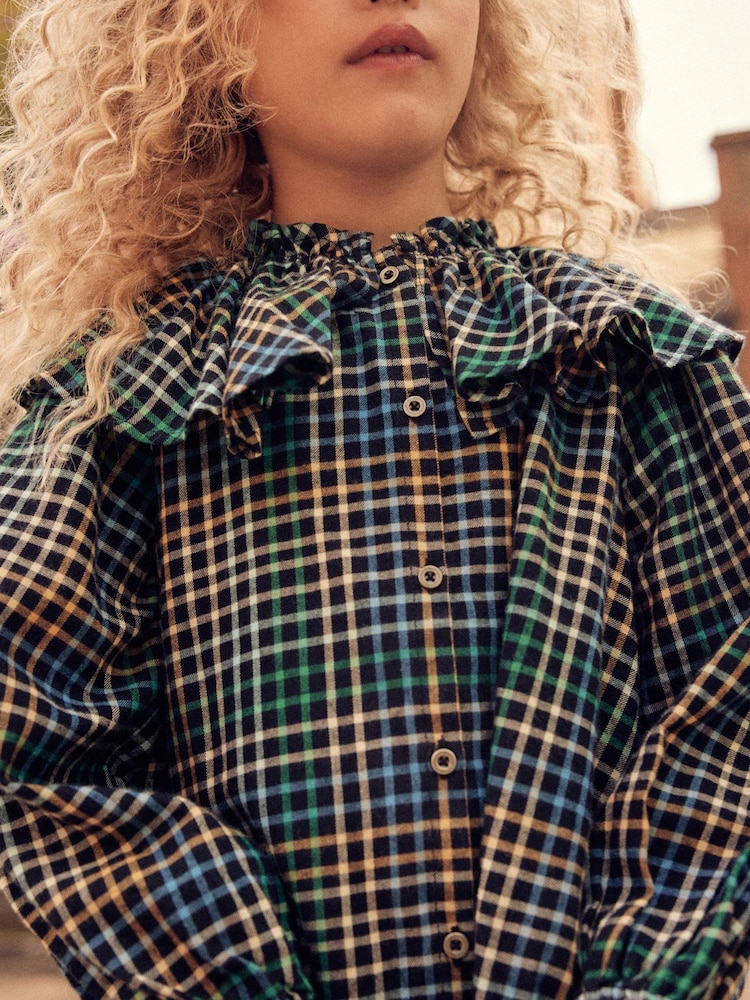 Blau/Grün - Cape Collar Check Dress (3-16yrs) - Bild 2 von 4