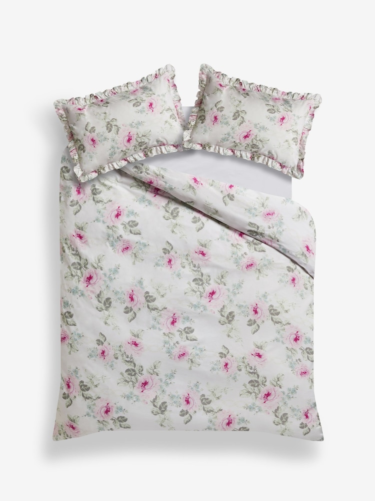Shabby Chic by Rachel Ashwell® Royal Bouquet Pink Ruffle 200 Thread Count Duvet Cover and Pillowcase Set - Image 4 of 4