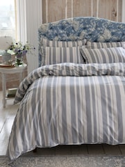 Shabby Chic by Rachel Ashwell® Watercolour Stripe Flat Piped Duvet Cover and Pillowcase Set - Image 1 of 4