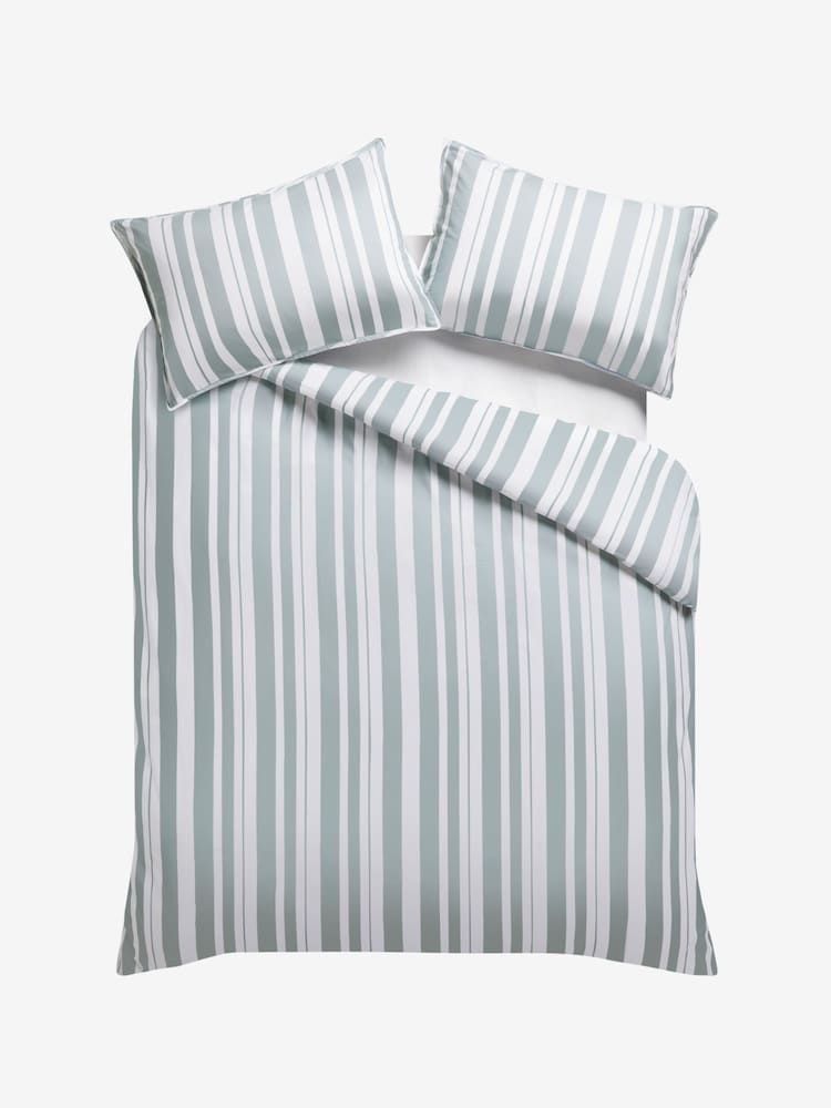Shabby Chic by Rachel Ashwell® Watercolour Stripe Flat Piped Duvet Cover and Pillowcase Set - Image 4 of 4