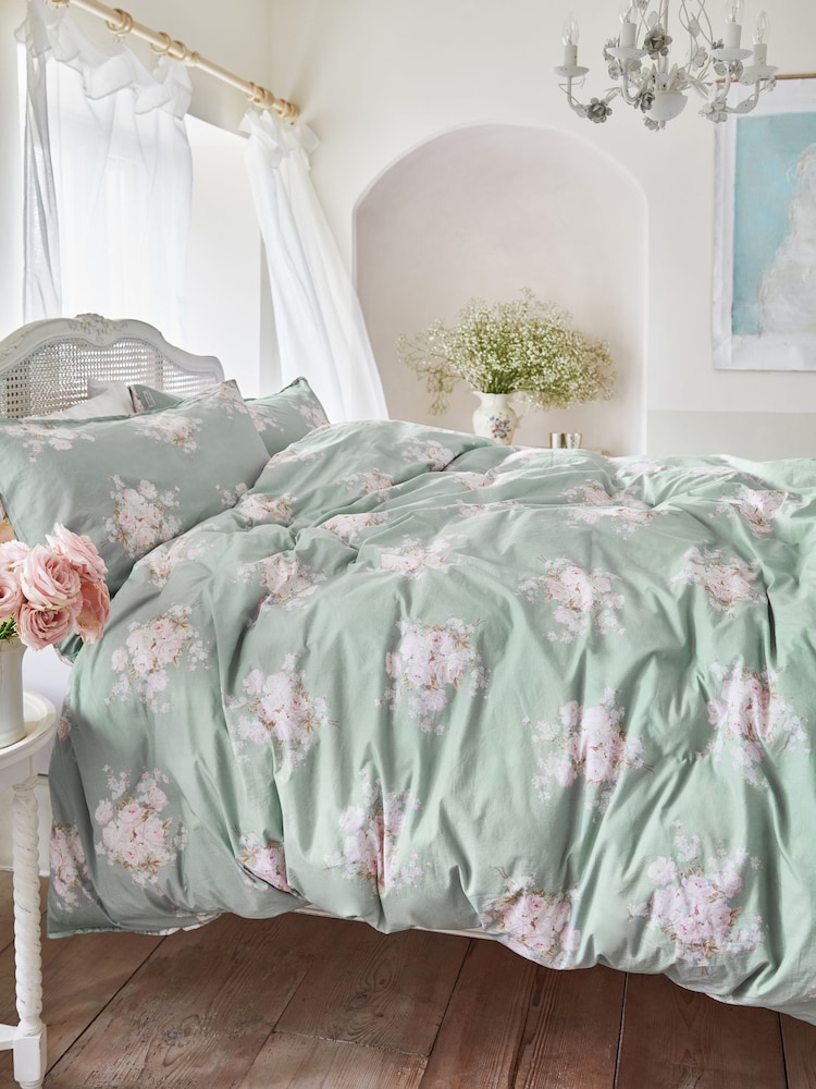 Shabby Chic by Rachel Ashwell® Bella Rose Flat Piped 200 Thread Count Duvet Cover and Pillowcase Set - Image 1 of 5