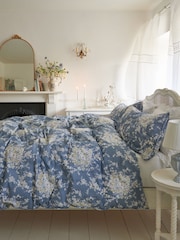 Shabby Chic by Rachel Ashwell® Garden Floral Blue Flat Piped Duvet Cover and Pillowcase Set - Image 1 of 6