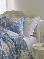 Shabby Chic by Rachel Ashwell® Garden Floral Blue Flat Piped Duvet Cover and Pillowcase Set - Image 2 of 6