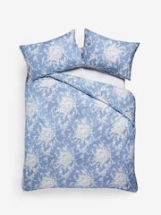 Shabby Chic by Rachel Ashwell® Garden Floral Blue Flat Piped Duvet Cover and Pillowcase Set - Image 4 of 6