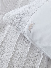 Shabby Chic by Rachel Ashwell® White Crochet 200 Thread Count Duvet Cover and Pillowcase Set - Image 3 of 4