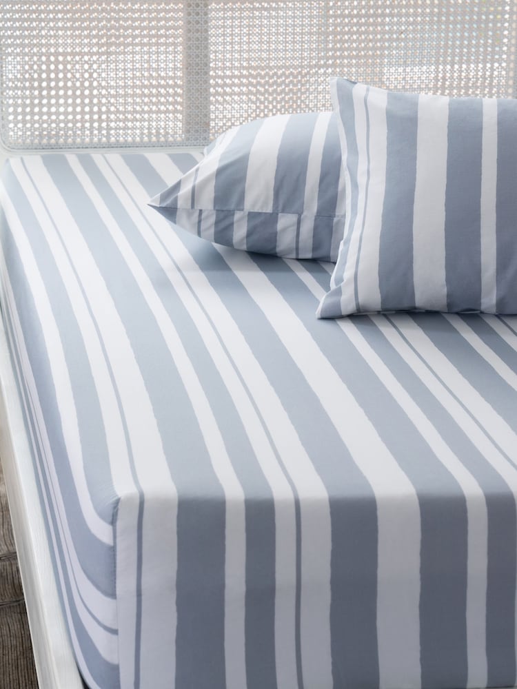 Shabby Chic by Rachel Ashwell® Stripe Watercolour Stripe Deep Fitted Sheet and Pillowcase Set - Image 1 of 2