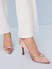Nude Pink Forever Comfort® Bow Trim Curvy Heel Court Shoes - Image 3 of 11