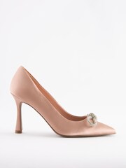 Nude Pink Forever Comfort® Bow Trim Curvy Heel Court Shoes - Image 5 of 11