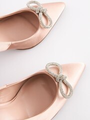 Nude Pink Forever Comfort® Bow Trim Curvy Heel Court Shoes - Image 7 of 11