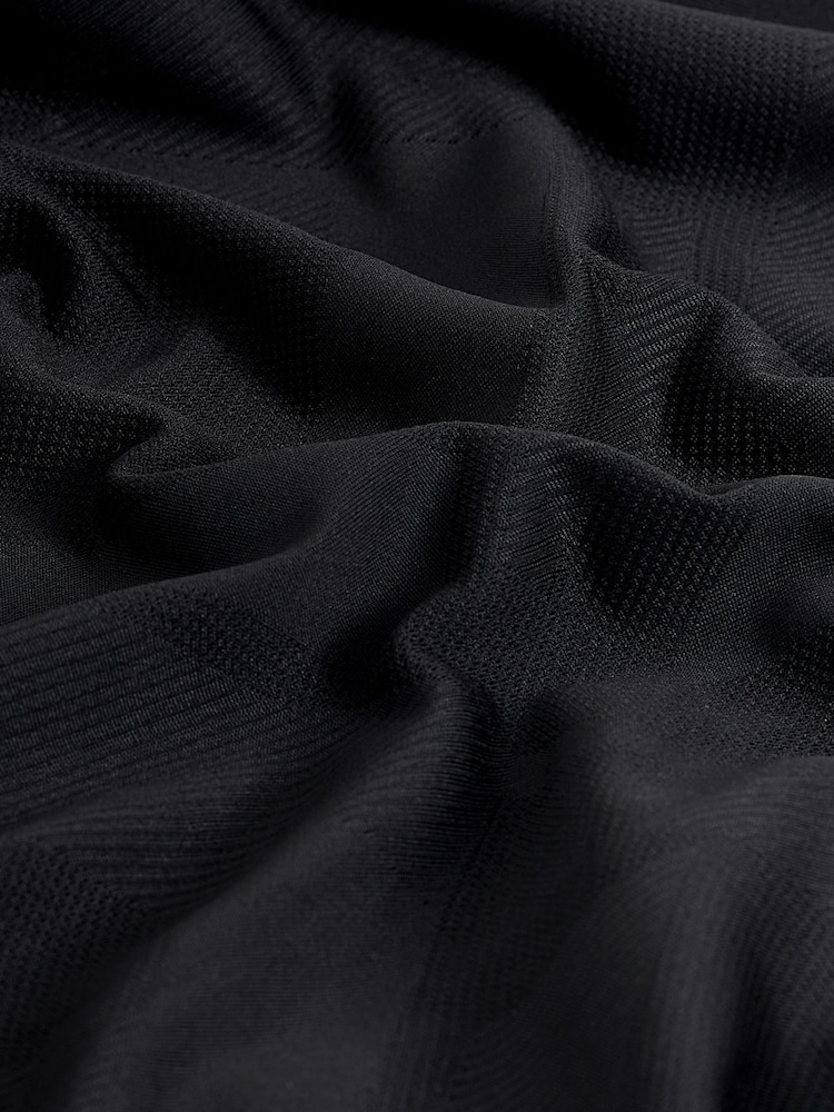 Black Next Active Long Sleeve Jacquard Geo Sport Top - Image 6 of 6