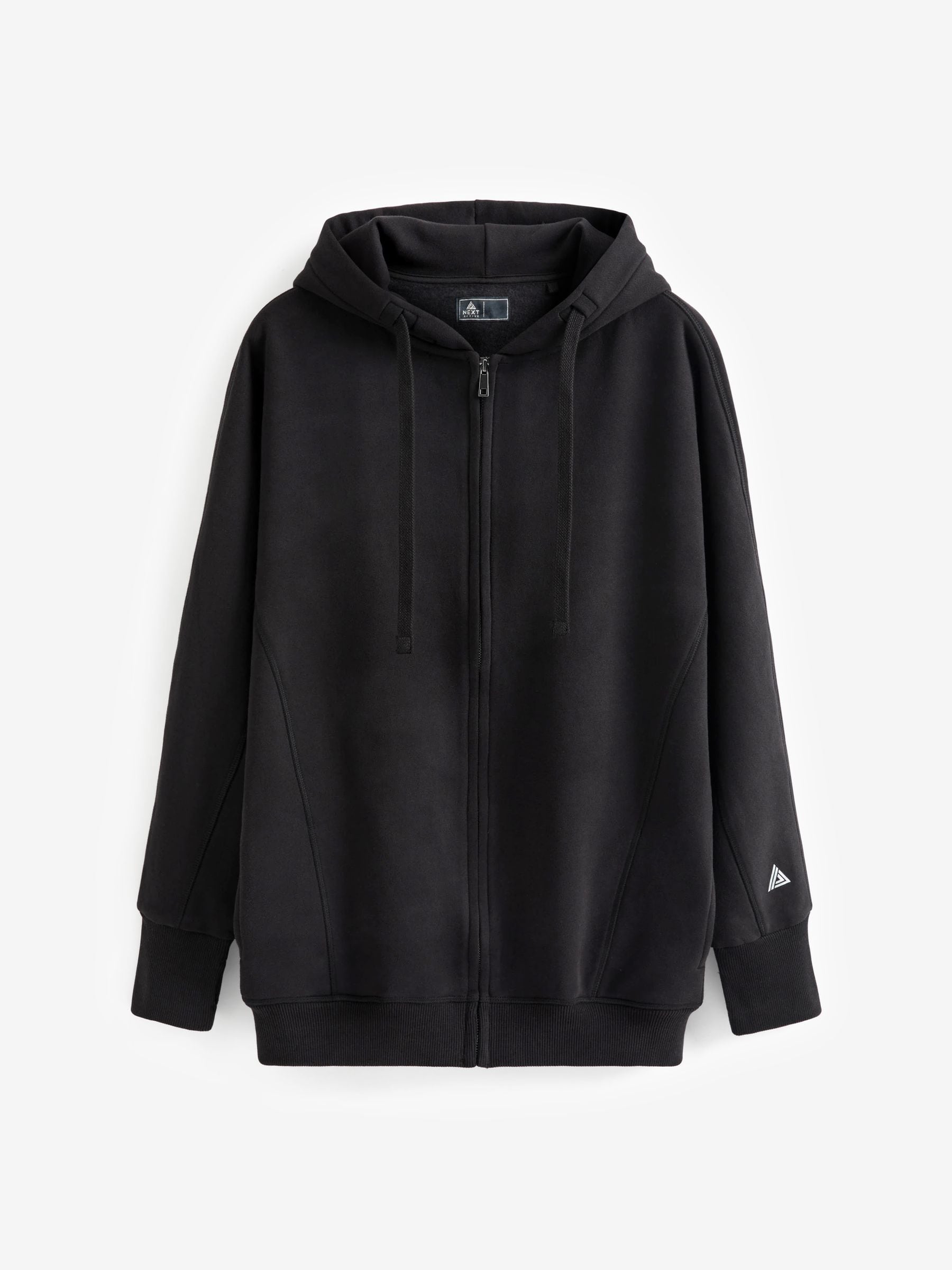 Buy Black Next Active Sports Longline Zip Through Hoodie from Next Luxembourg