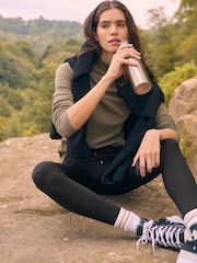 Black Elements Outdoor Fleece Lined Warm Handle Leggings - Image 2 of 8