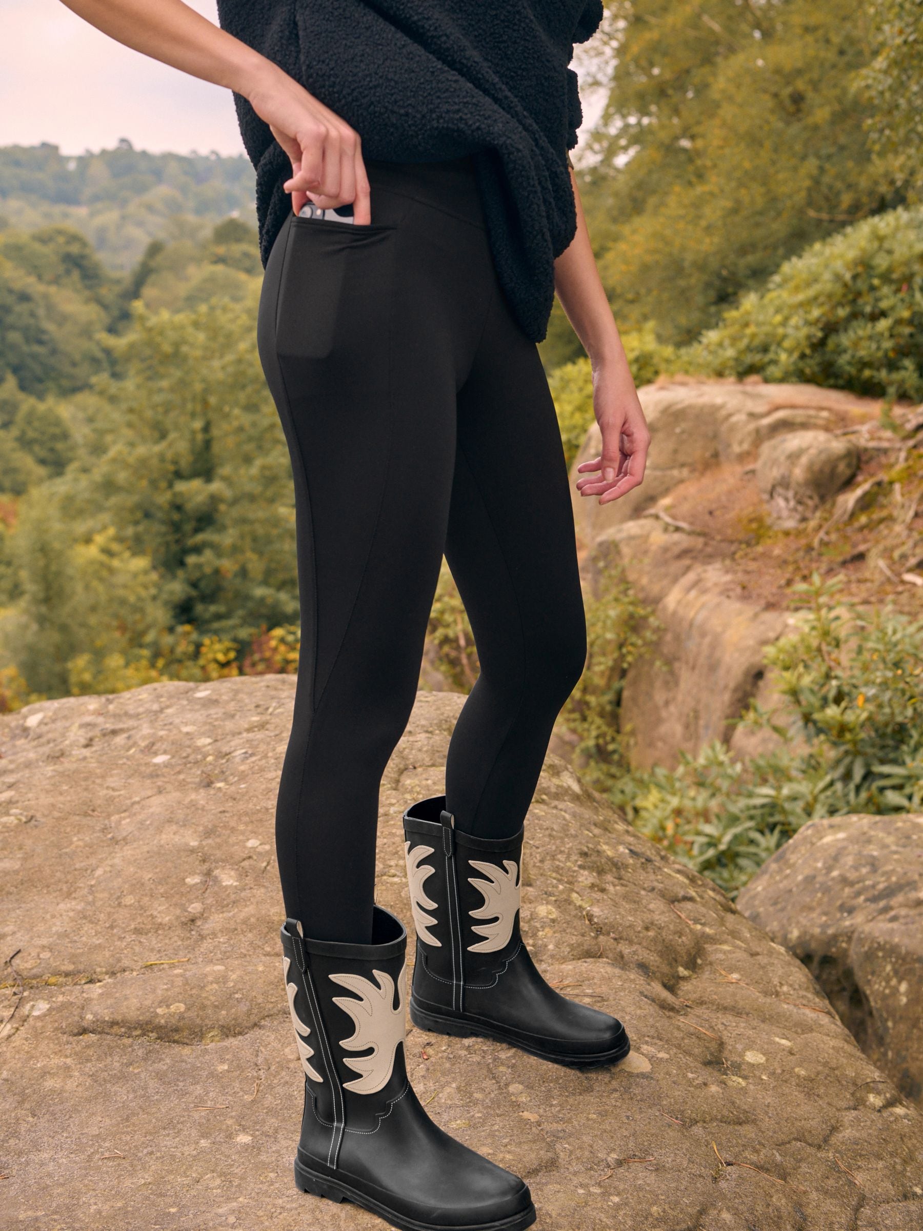Buy Black Elements Outdoor Fleece Lined Warm Handle Leggings from
