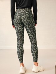 Khaki Green Animal Active High Rise Sports Sculpting Leggings - Image 2 of 7