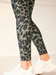 Khaki Green Animal Active High Rise Sports Sculpting Leggings - Image 4 of 7