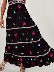 Monsoon Wide Strap Motif Embroidered Maxi Cami Dress - Image 3 of 5