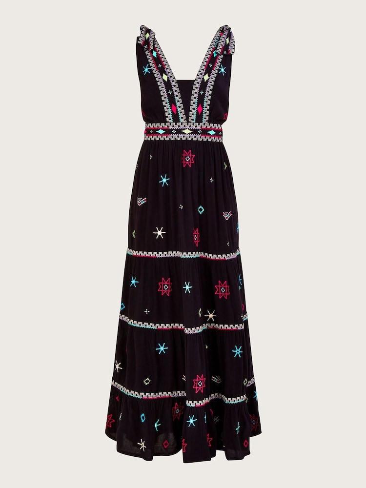 Monsoon Wide Strap Motif Embroidered Maxi Cami Dress - Image 5 of 5 Monsoon Wide Strap Motif Embroidered Maxi Cami Dress - Image 5 of 5