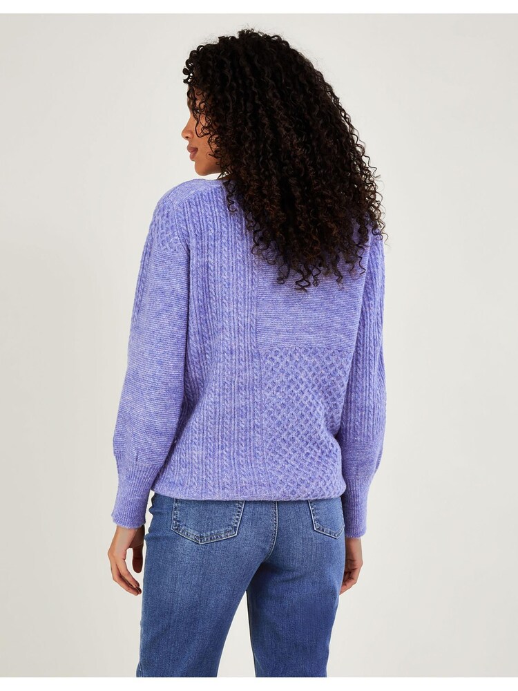 Monsoon Blue Supersoft Patch Stitch Tunic Jumper - Image 2 of 4