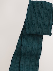 Forest Green Regular Length Cotton Rich Cable Tights - Image 2 of 3