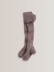 Light Purple Cotton Rich Rib Tights - Image 1 of 1