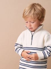 Ecru Cream Knitted Quarter Zip Jumper (3mths-7yrs) - Image 1 of 6