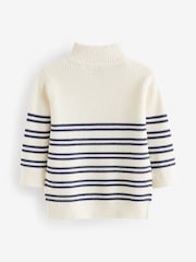 Ecru Cream Knitted Quarter Zip Jumper (3mths-7yrs) - Image 5 of 6