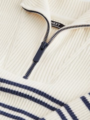Ecru Cream Knitted Quarter Zip Jumper (3mths-7yrs) - Image 6 of 6
