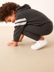 Charcoal Grey Knitted Textured Hoodie and Joggers Set (3mths-7yrs) - Image 5 of 8