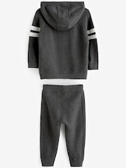 Charcoal Grey Knitted Textured Hoodie and Joggers Set (3mths-7yrs) - Image 7 of 8