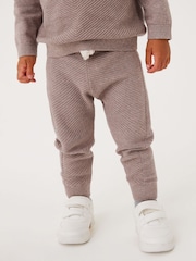 Taupe Brown Knitted Textured Hoodie and Joggers Set (3mths-7yrs) - Image 4 of 8