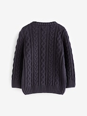Navy Blue Santa Knitted Christmas Jumper (3mths-7yrs) - Image 6 of 7
