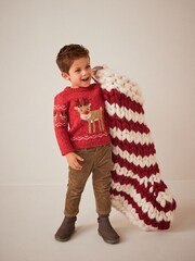 Red Reindeer Knitted Christmas Jumper (3mths-7yrs) - Image 2 of 7