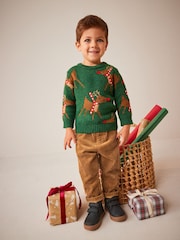 Green Reindeer Knitted Christmas Jumper (3mths-7yrs) - Image 2 of 7