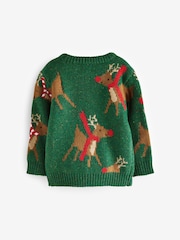 Green Reindeer Knitted Christmas Jumper (3mths-7yrs) - Image 6 of 7