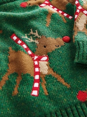 Green Reindeer Knitted Christmas Jumper (3mths-7yrs) - Image 7 of 7