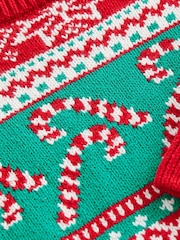 Red/Green Candy Cane Fairisle Pattern Knitted Christmas Jumper (3mths-7yrs) - Image 7 of 7