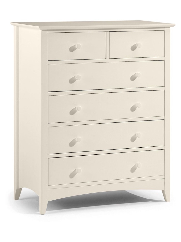 Julian Bowen Stone White Cameo 4 2 Drawer Chest - Image 1 of 3