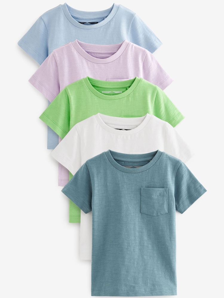Blue/Green Short Sleeves T-Shirt 5 Pack (3mths-7yrs) - Image 1 of 1