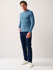 Blue Regular Knitted Textured Jumper - Image 2 of 8
