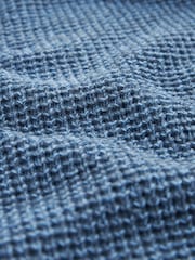 Blue Regular Knitted Textured Jumper - Image 4 of 8