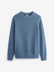 Blue Regular Knitted Textured Jumper - Image 7 of 8