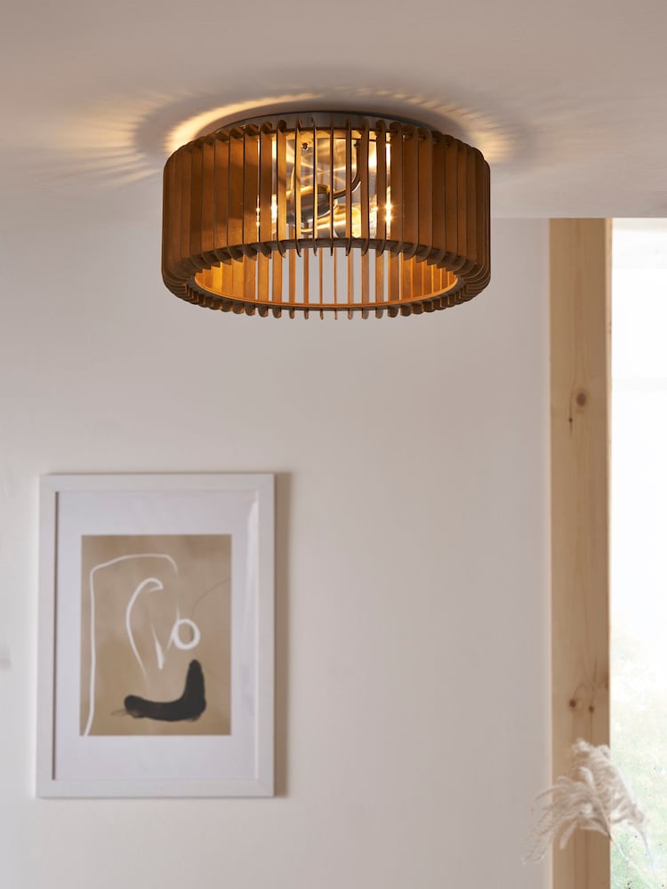Natural Anders 2 Light Flush Ceiling Light - Image 1 of 7